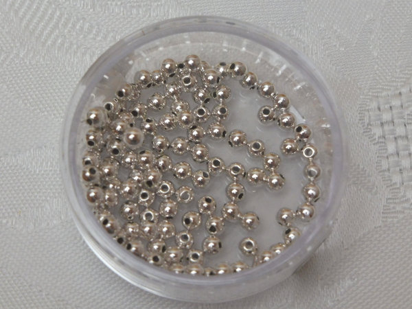 Perlen silber 3 mm