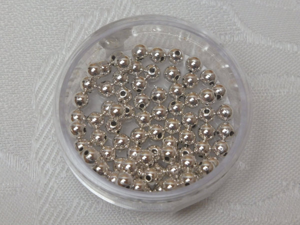 Perlen silber 4 mm