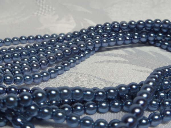 Perlen Blau 4 mm